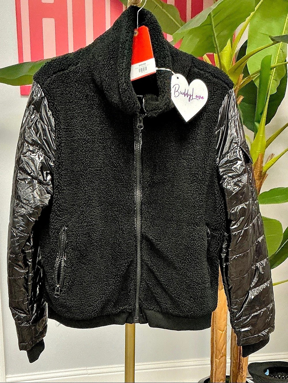 Buddy Love Black Puffer Jacket Size Small NWT